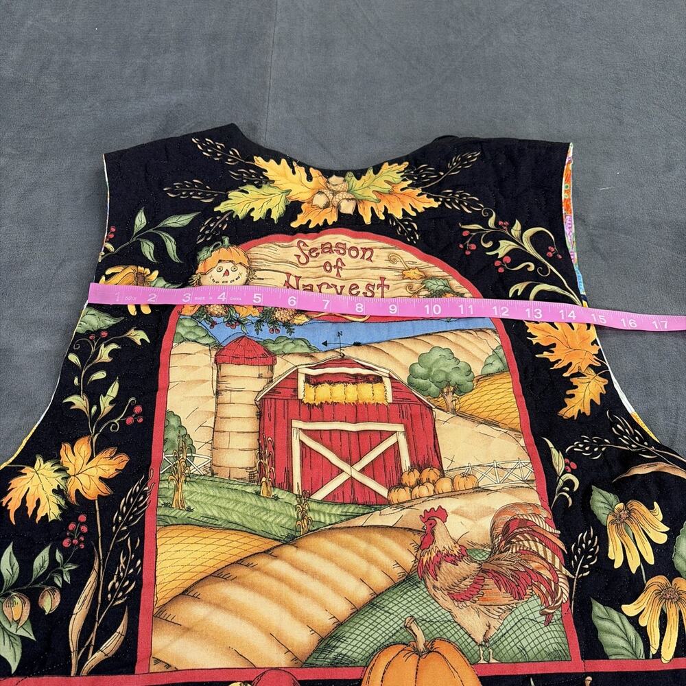 Handmade Fall/Thanksgiving & Christmas Reversible Vest No Size Bnfts Charity - Picture 10 of 10